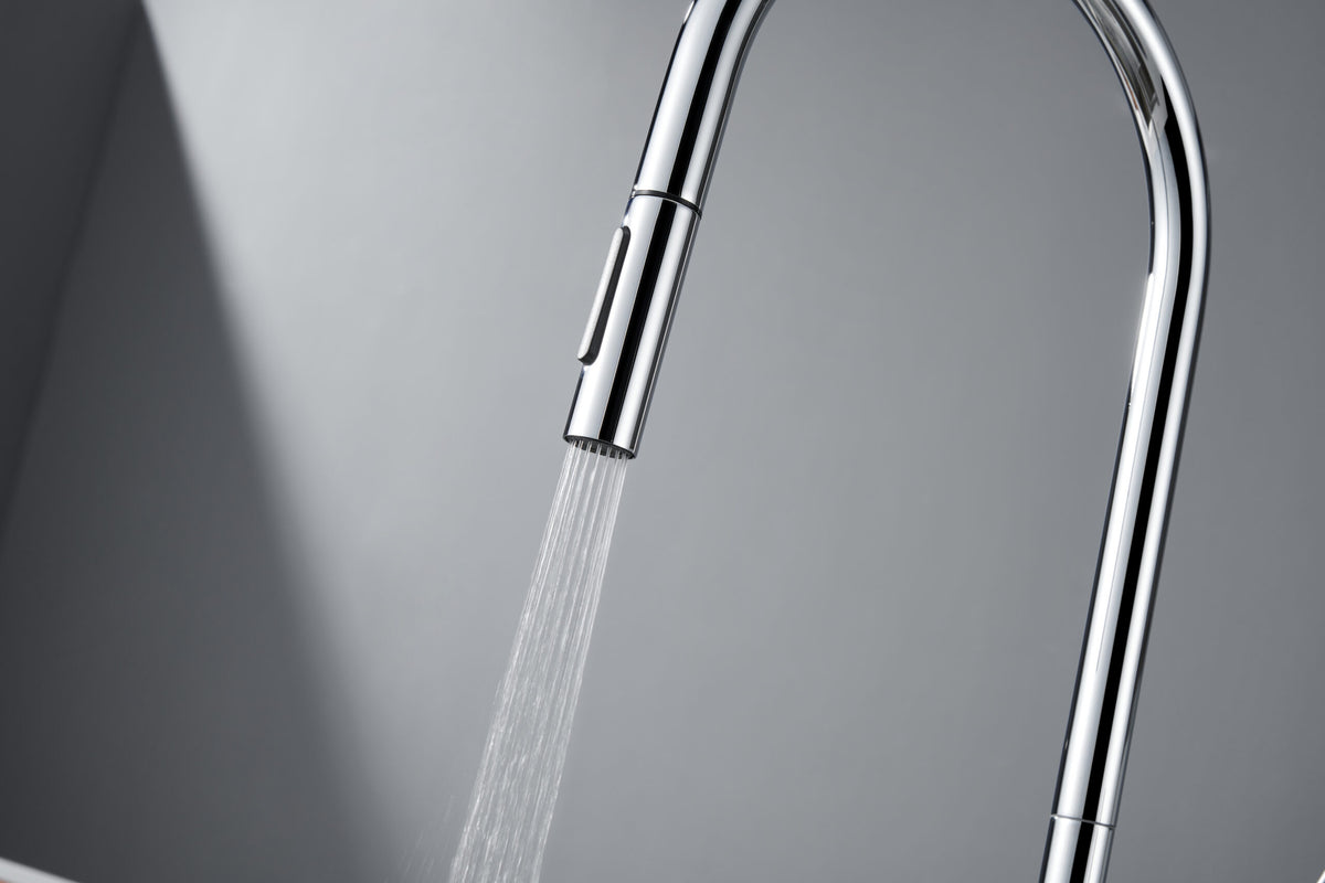 Berna Chrome Kitchen Faucet Modern Design, view 4