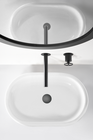 Matte Black Built-in Sink Mixer Faucet, in a bathroom setting