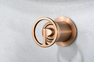 Brushed Rose Gold Single Handle Basin Faucet Built-In, detail view