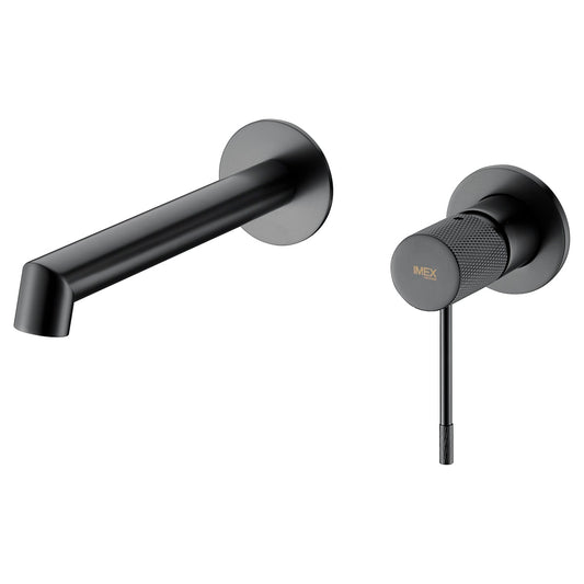 Monomando Lavabo Línea Empotrado Negro Gum Metal