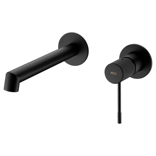 Monomando Lavabo Empotrado Linea Negro Mate