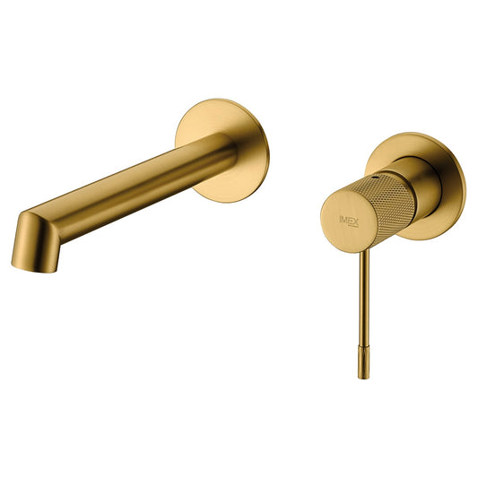 Monomando Lavabo Empotrado Línea Oro Cepillado