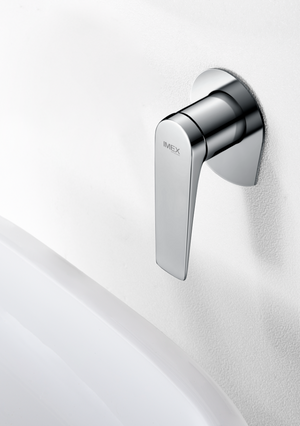 Chrome Built-in Sink Mixer Faucet Modern Design, handle detail