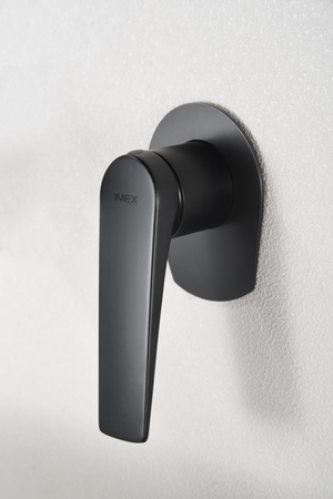 Matte Black Built-in Sink Mixer Faucet Modern Design, handle detail