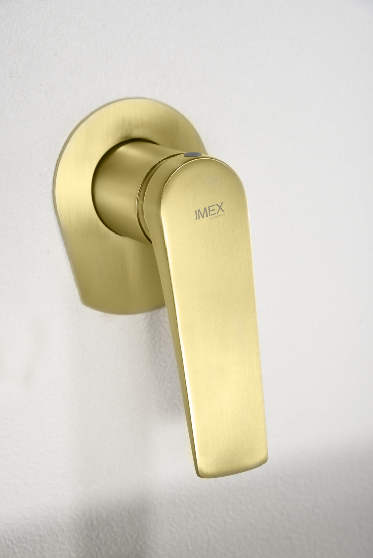 Brushed Gold Built-in Sink Mixer Faucet Modern Design, handle detail
