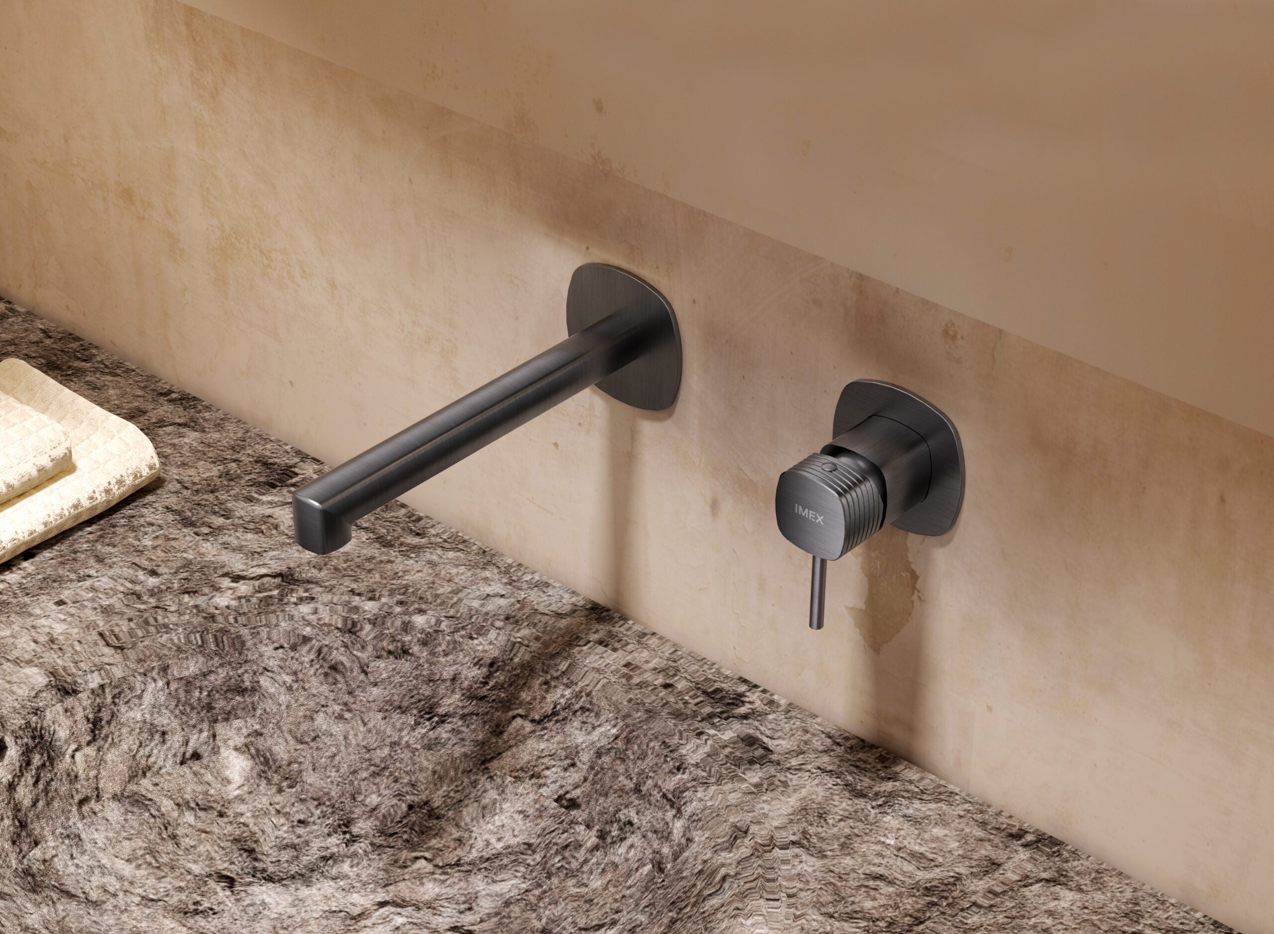 Firenze Chrome Concealed Single Lever Basin Mixer, detail view