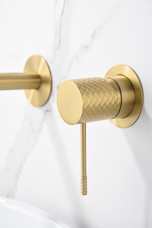 Brushed Gold Basin Mixer Faucet Single Lever, detail view