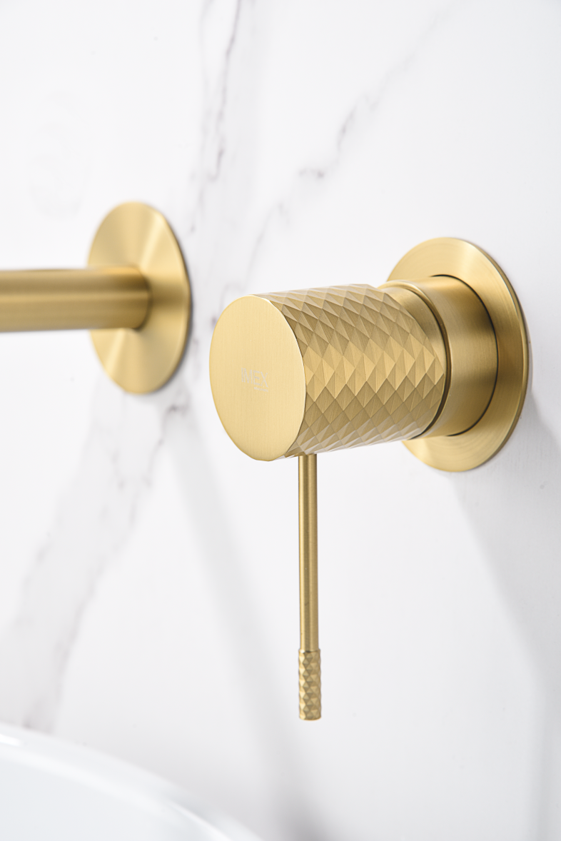 Brushed Gold Basin Mixer Faucet Single Lever, detail view