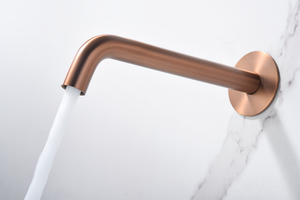 Genova Brushed Rose Gold Basin Mixer Faucet, detail view