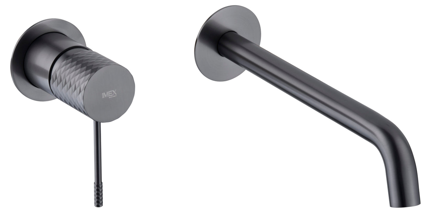 Monomando Empotrado Lavabo Génova Negro Gun Metal - Faucet