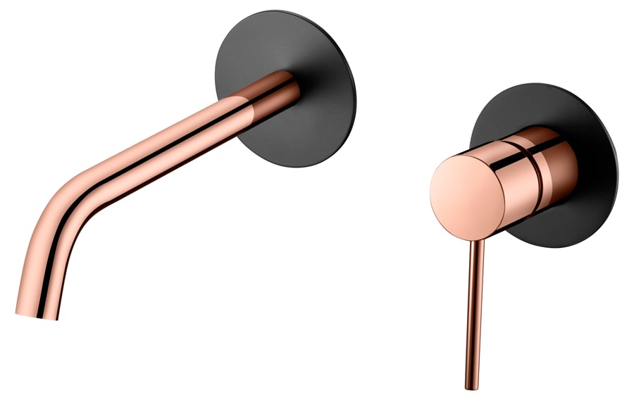 Black Rose Gold Single Lever Bathroom Sink Faucet, view 2
