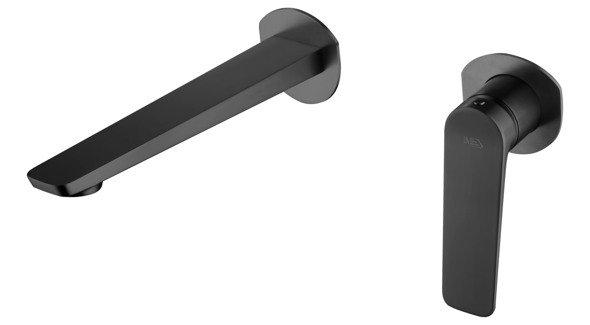 Matte Black Built-in Sink Mixer Faucet Modern Design, view 2