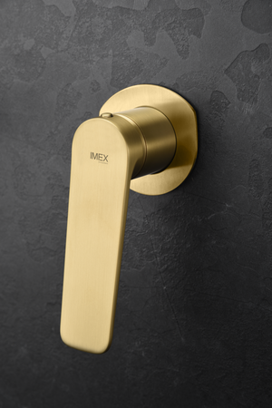 Brushed Gold Single Lever Sink Mixer Faucet, handle detail
