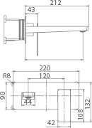 Pisa Brushed Rose Gold Single Lever Basin Faucet, view 4