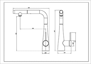 Matte Black Split Kitchen Faucet for Osmosis Systems, view 7
