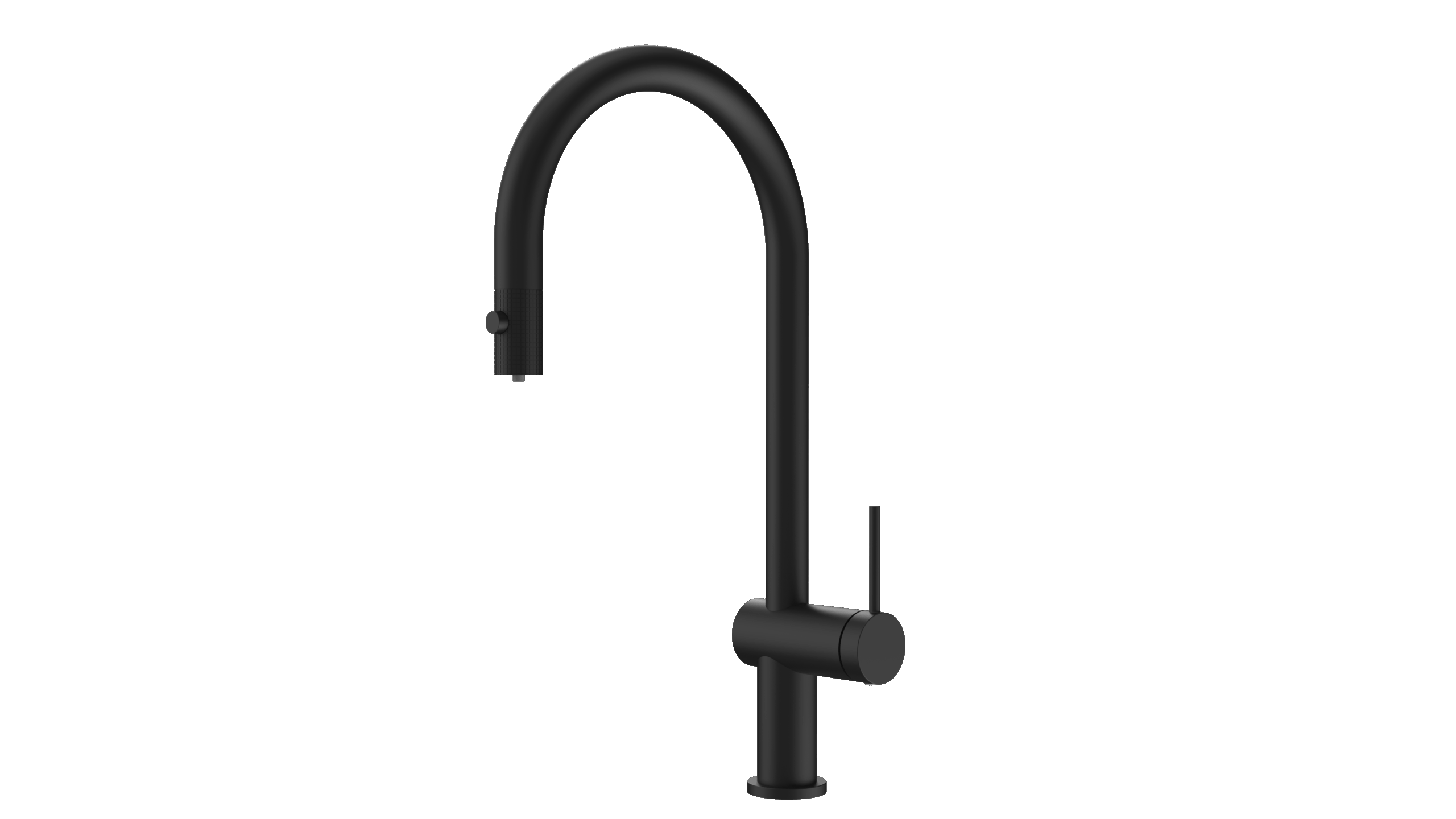 Lazio Matte Black Pull Out Kitchen Mixer with Reverse Osmosis Outlet, main product view