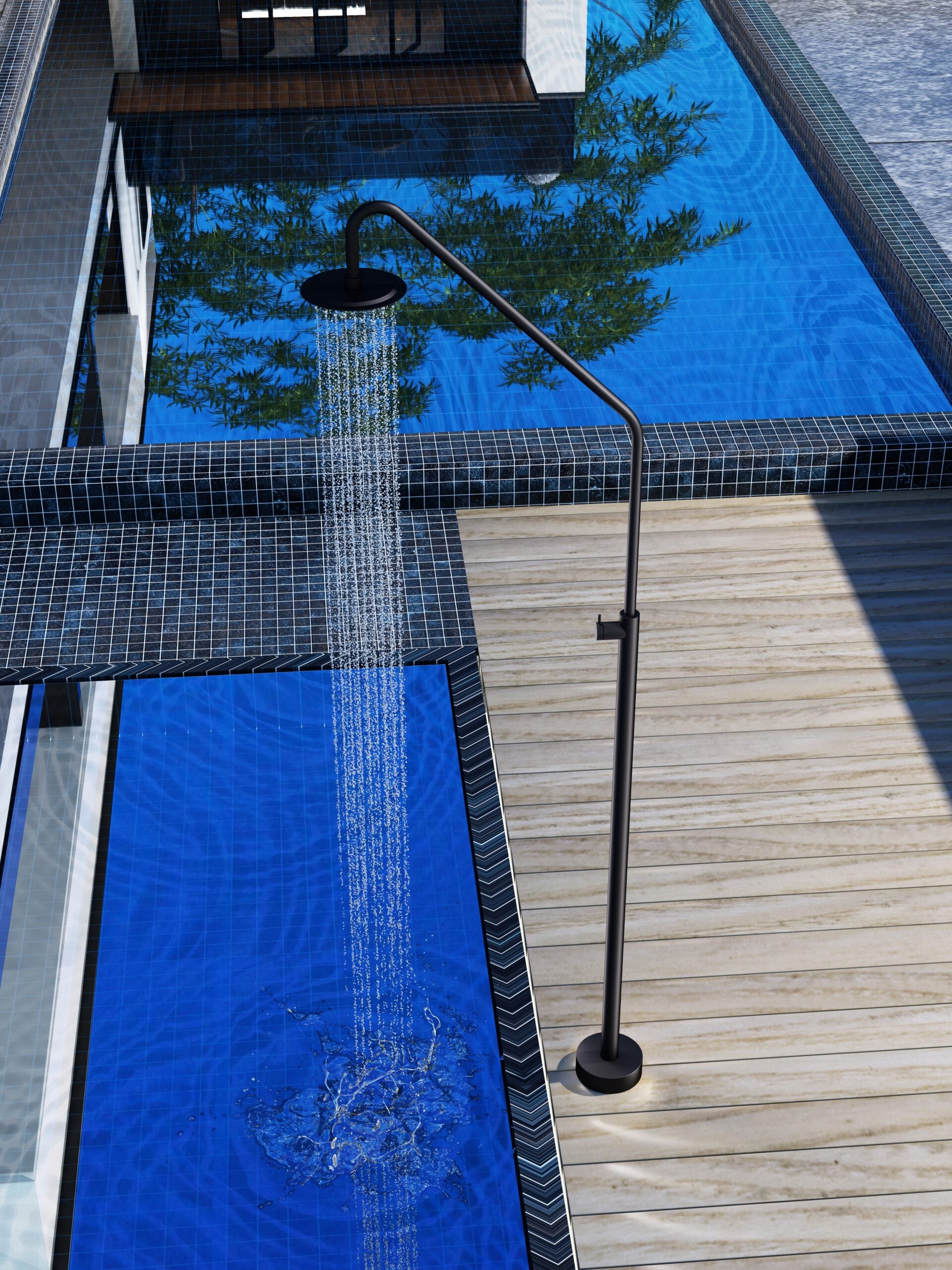 Alaska Matte Black Steel Pool Shower Tap in 316 Stainless Steel, view 3