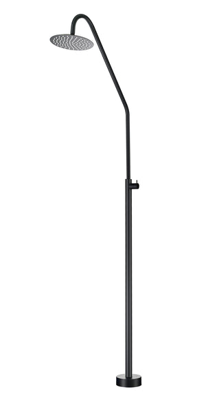 Alaska Matte Black Steel Pool Shower Tap in 316 Stainless Steel, main product view