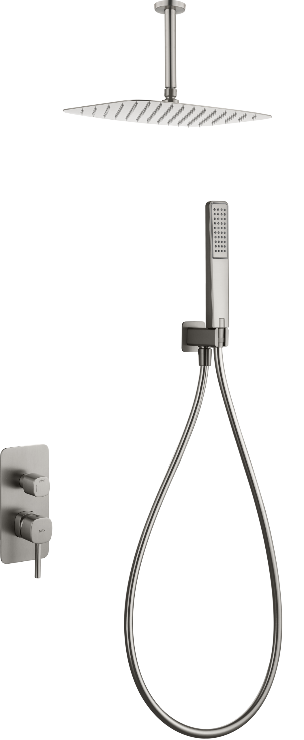 Arezzo Brushed Nickel Concealed Single Lever Shower Set, main product view