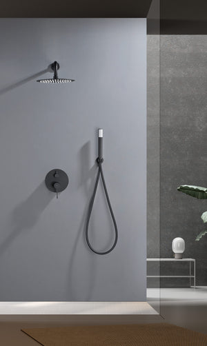 Bless Matte Black Concealed Single Lever Shower Set, view 2