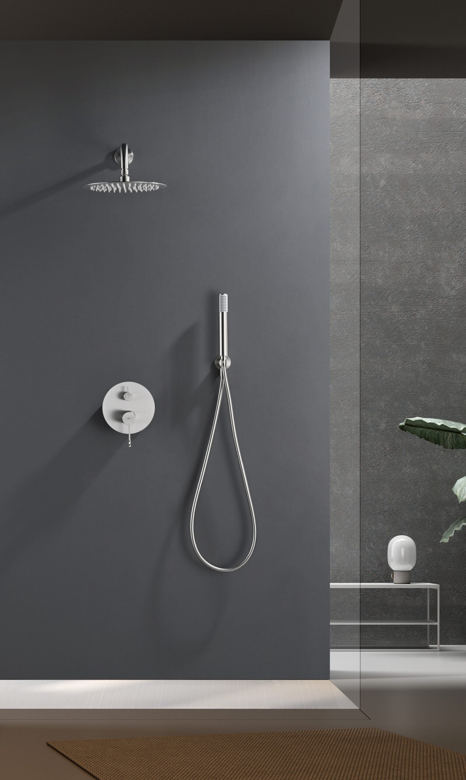 Bless Brushed Nickel Concealed Single Lever Shower Set, view 4