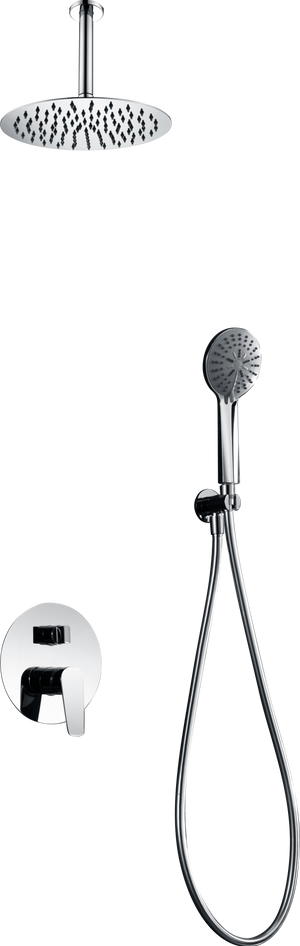 Chrome Single Handle Built-in Shower Set, view 2