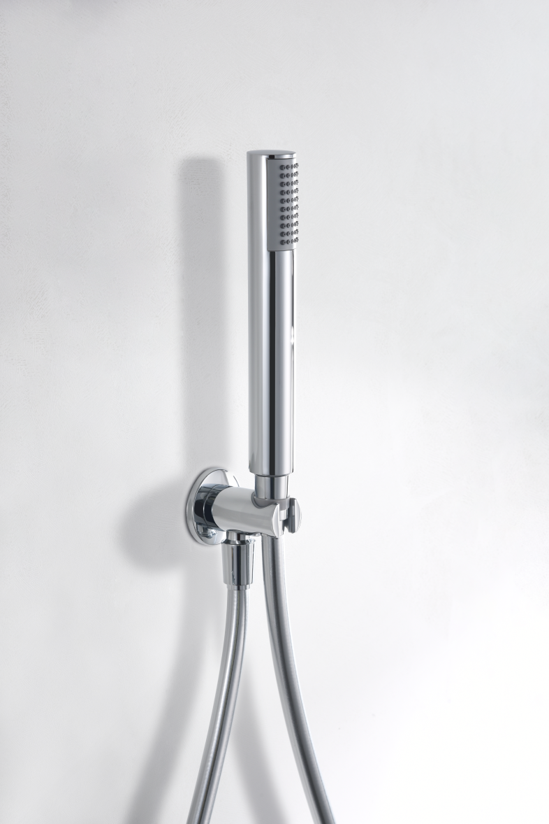 Olimpo Chrome Recessed Shower Set Single Handle, handle detail