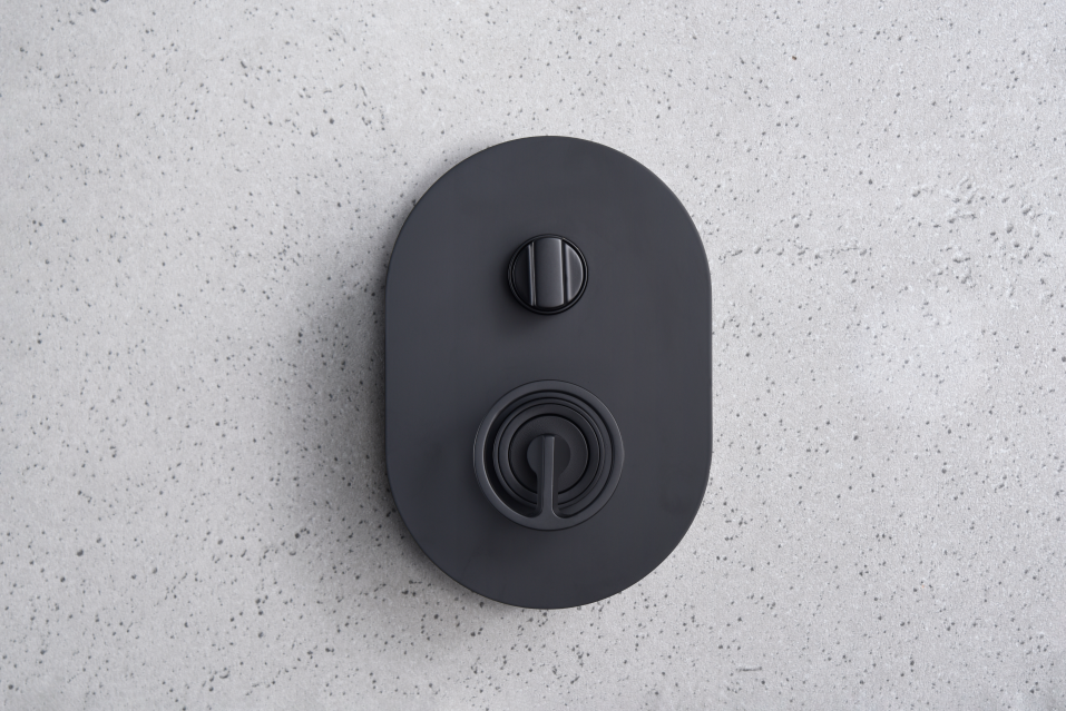 Matte Black Built-in Single-Lever Shower Set, mixer detail