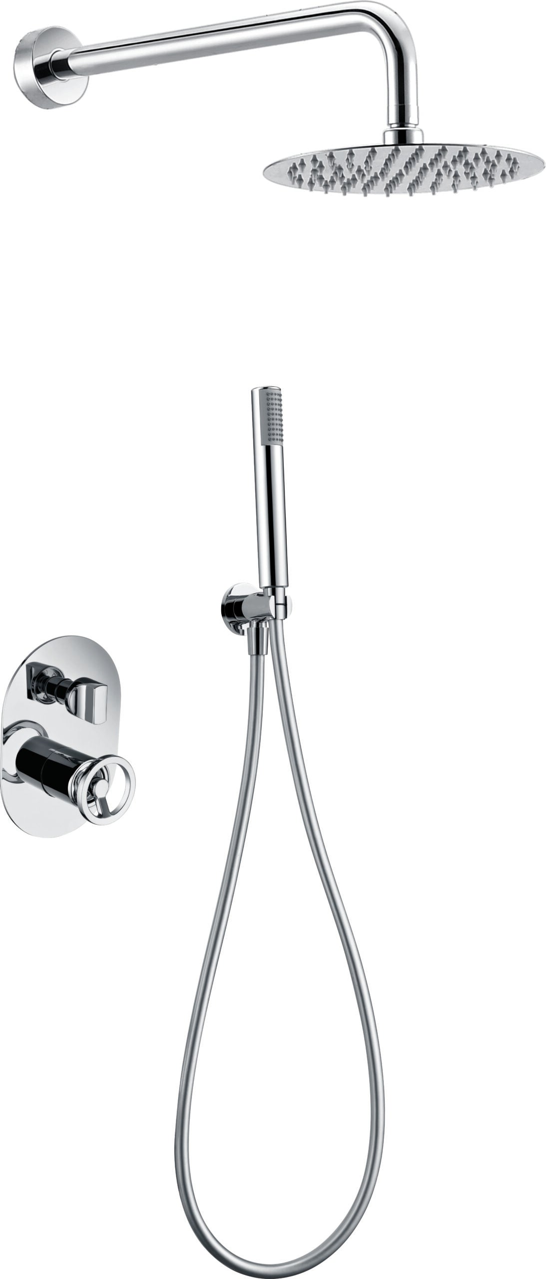 Olimpo Chrome Recessed Shower Set Single Handle, view 8