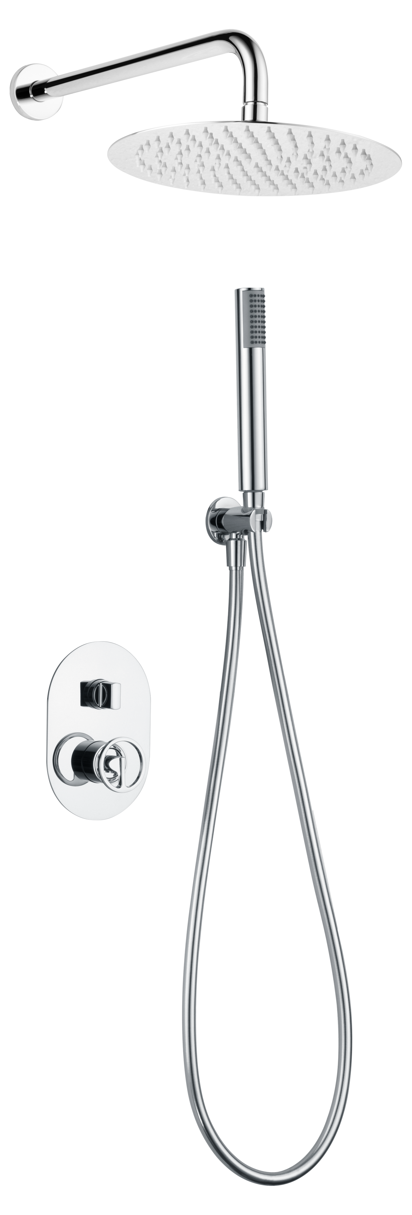 Olimpo Chrome Recessed Shower Set Single Handle, view 2