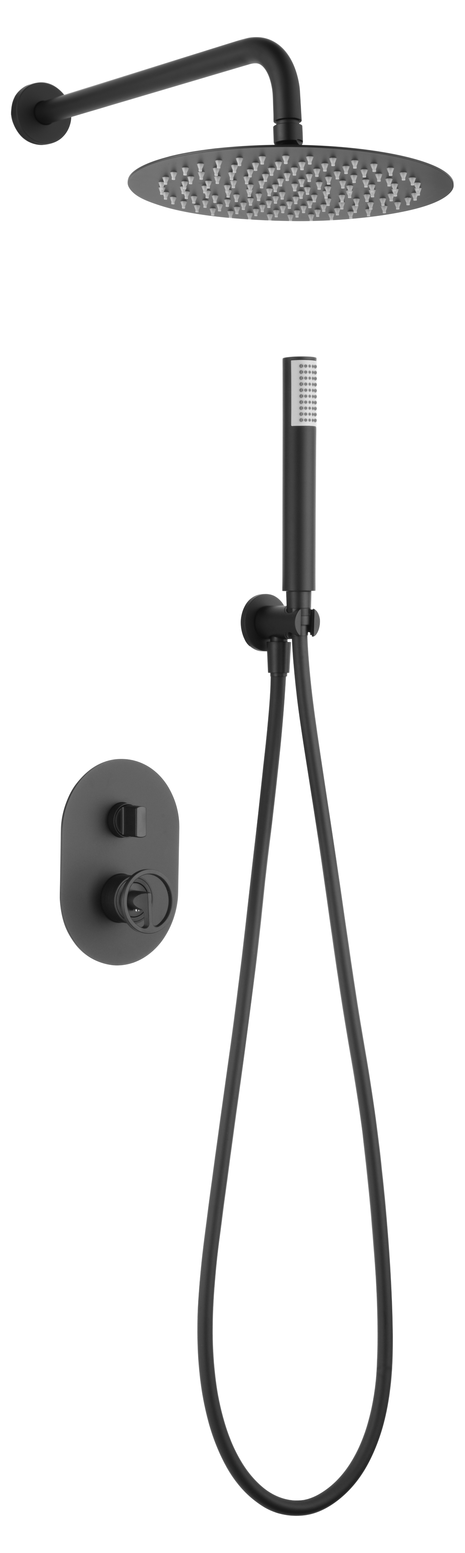 Matte Black Built-in Single-Lever Shower Set, view 7