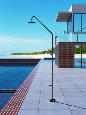 Dakota Matte Black Steel Pool Shower Tap in 316 Stainless Steel, view 3