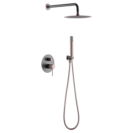 Conjunto De Ducha Empotrado Línea Monomando Gris Champagne