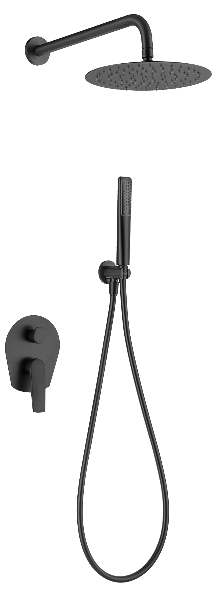 Matte Black Built-in Single-Lever Shower Set, view 2