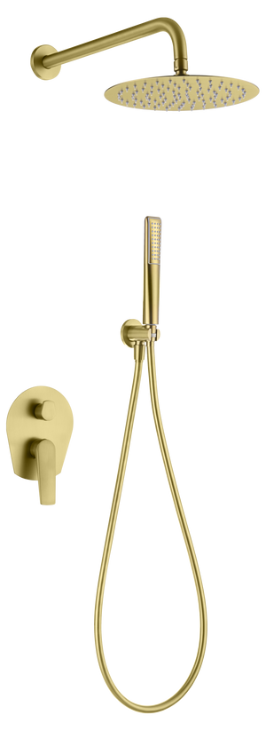 Brushed Gold Built-in Shower Mixer Set, view 2
