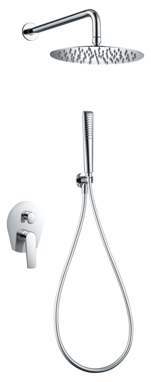 Chrome Single-Lever Recessed Shower Set Modern Design, view 2