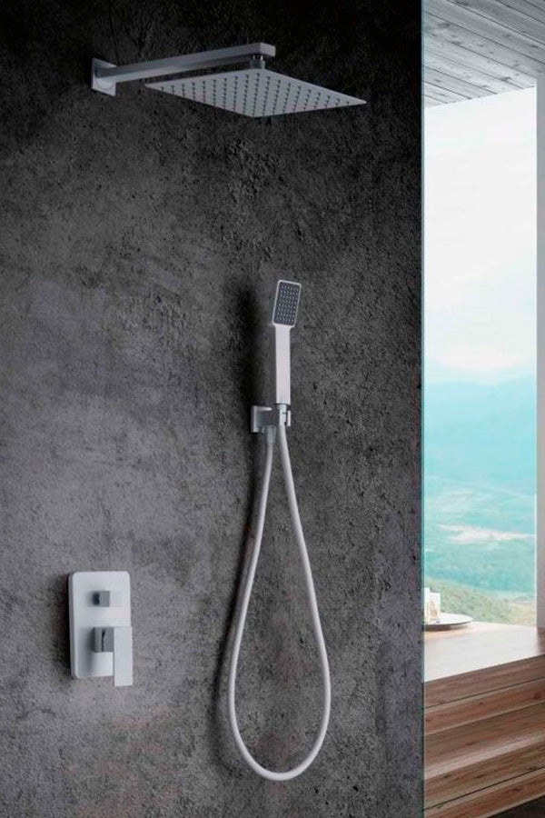 Matte White Single Lever Built-in Shower Set, view 2