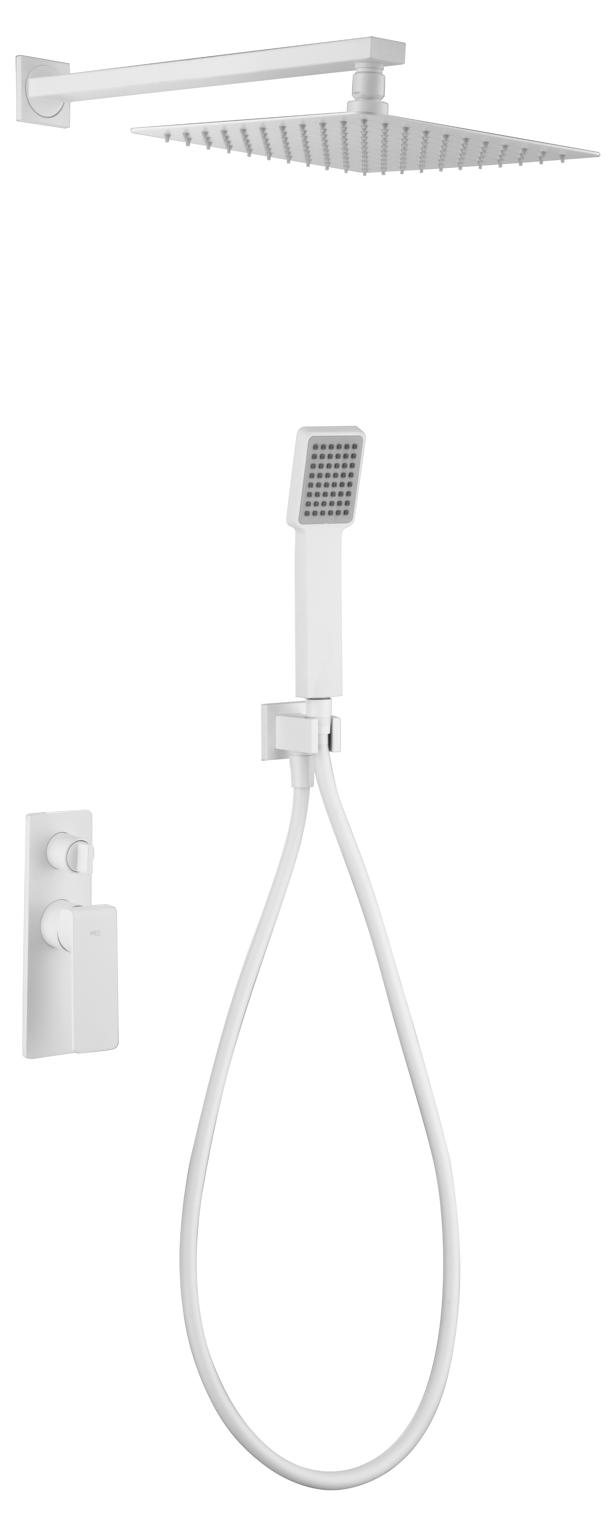 Matte White Built-in Single-Lever Shower Set, view 2