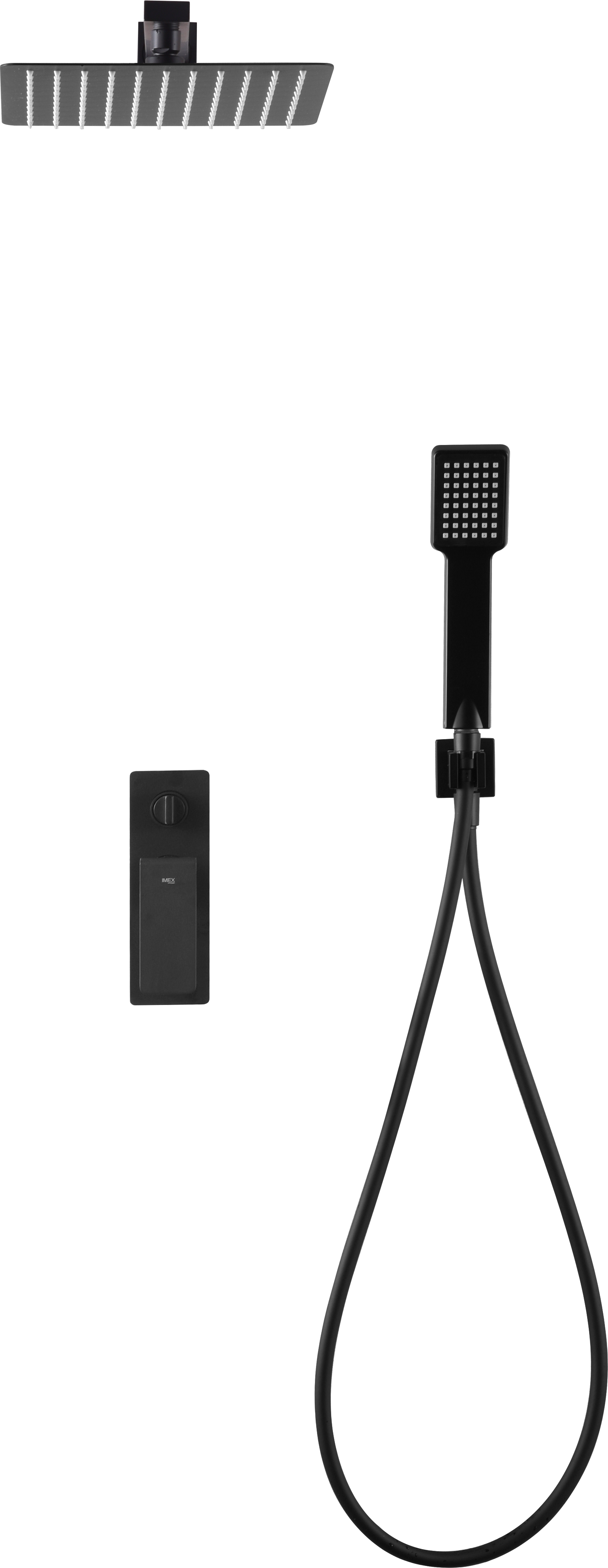 Matte Black Built-in Single-Lever Shower Set, view 2