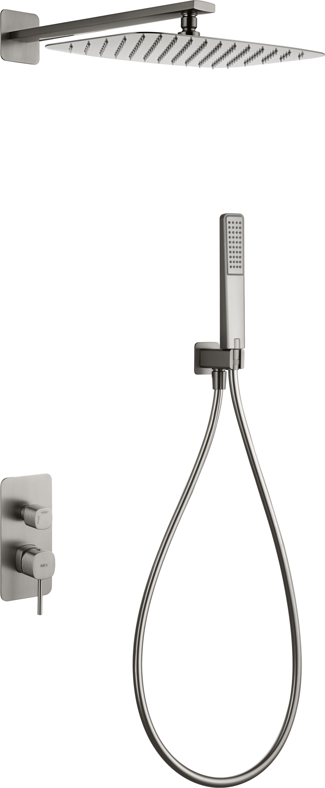 Firenze Brushed Nickel Concealed Single Lever Shower Set, main product view