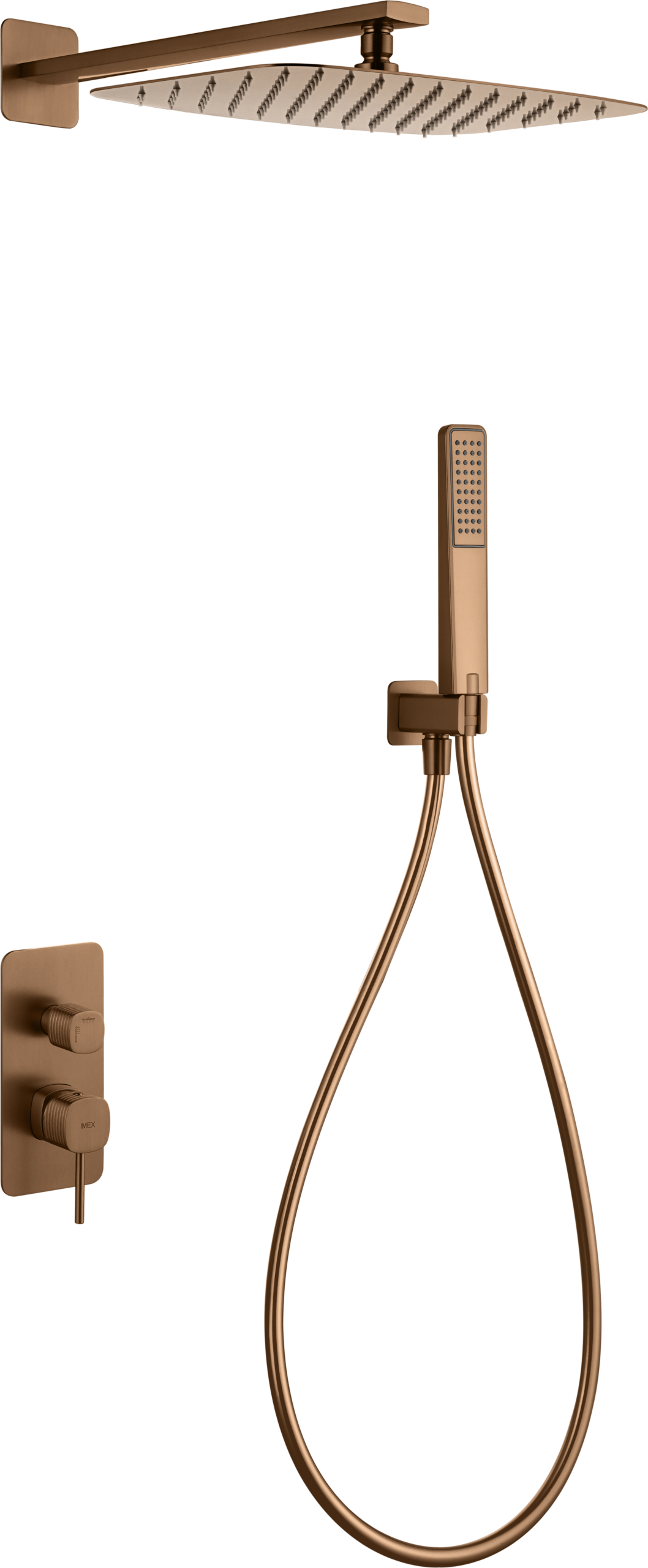 Firenze Brushed Rose Gold Concealed Single Lever Shower Set, main product view