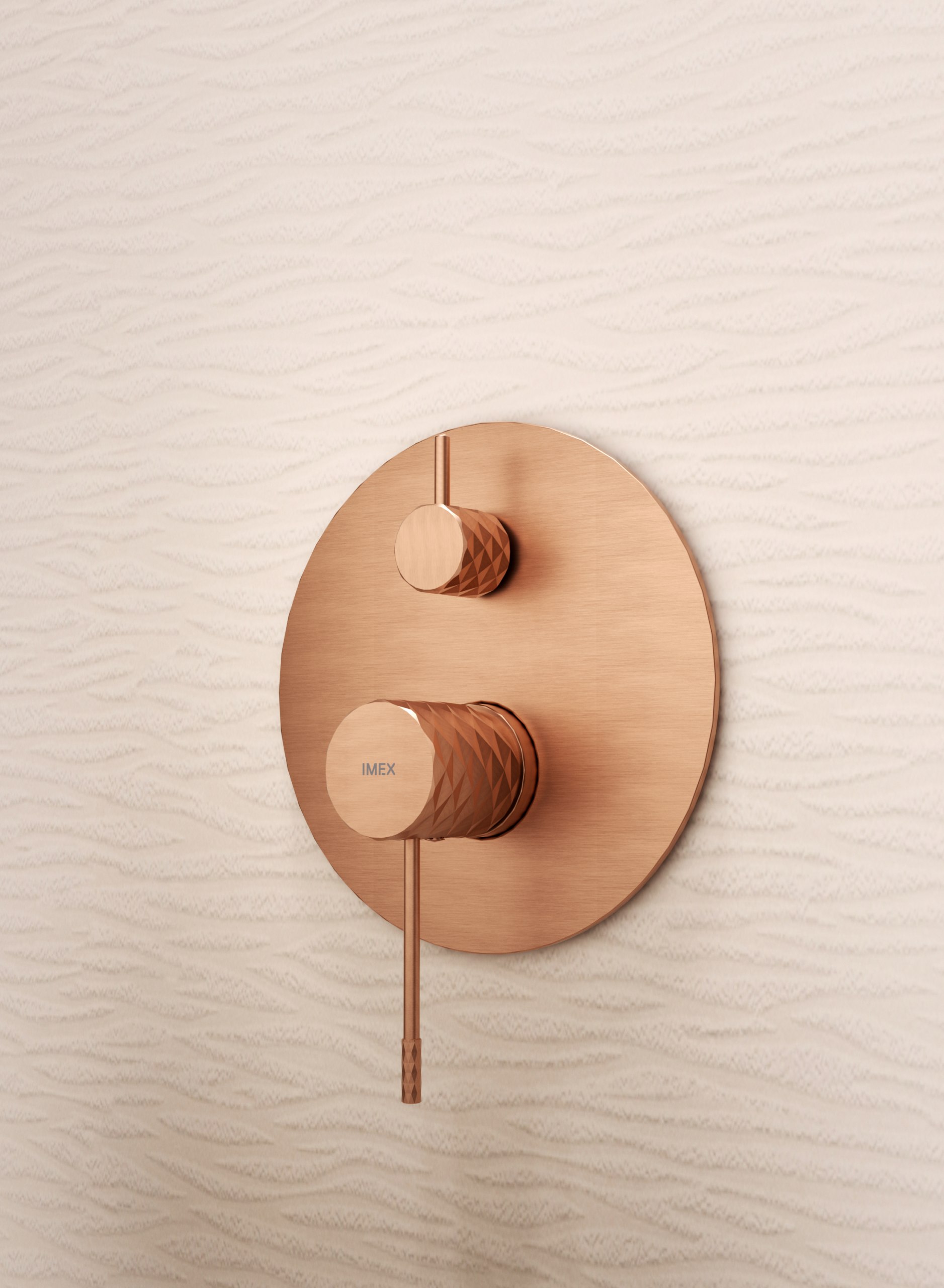 Génova Brushed Rose Gold Concealed Single Lever Shower Set, view 4