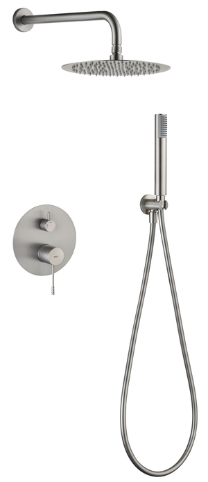Génova Brushed Nickel Concealed Single Lever Shower Set, main product view