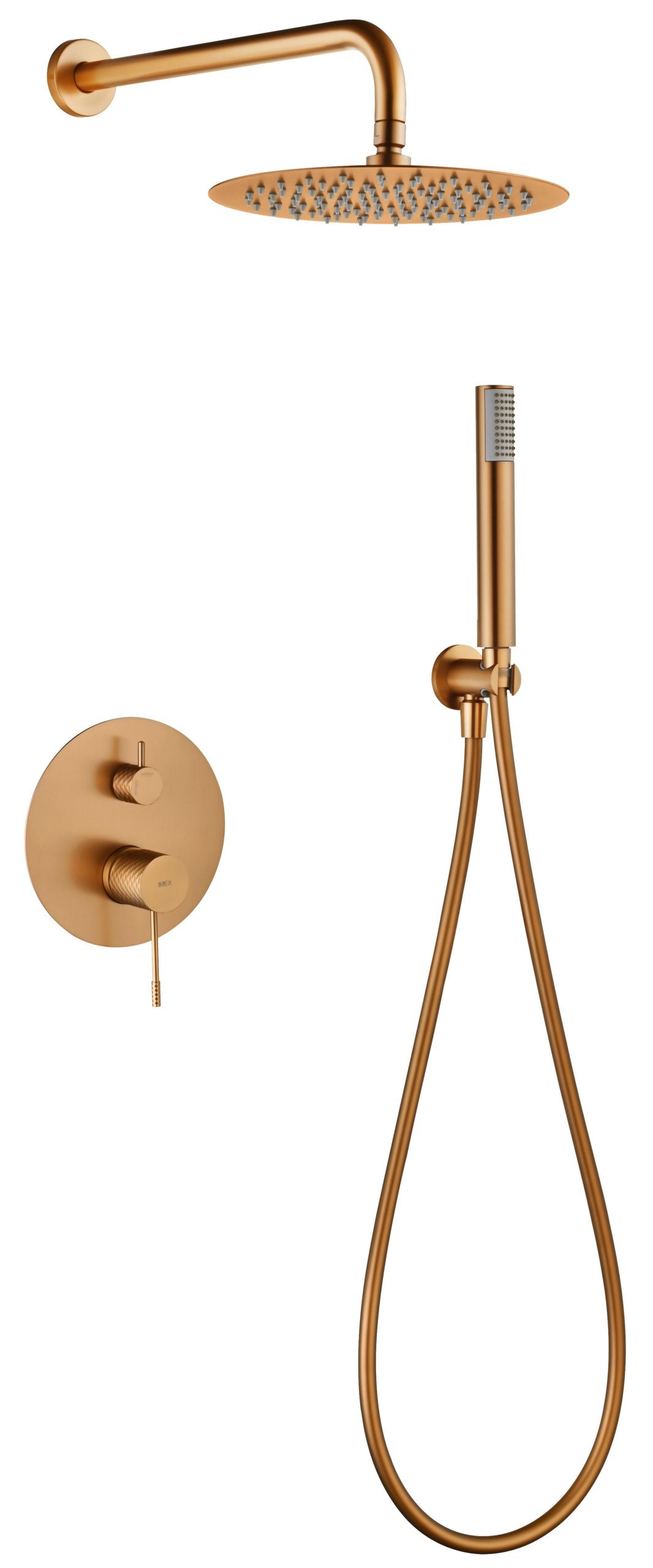 Génova Brushed Rose Gold Concealed Single Lever Shower Set, main product view