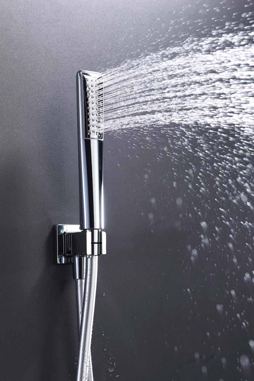 Thermostatic Chrome Shower Set Built-in Wall Mount, detail view