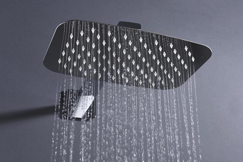 Thermostatic Chrome Shower Set Built-in Wall Mount, detail view