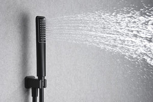 Matte Black Thermostatic Shower Set Built-in, detail view