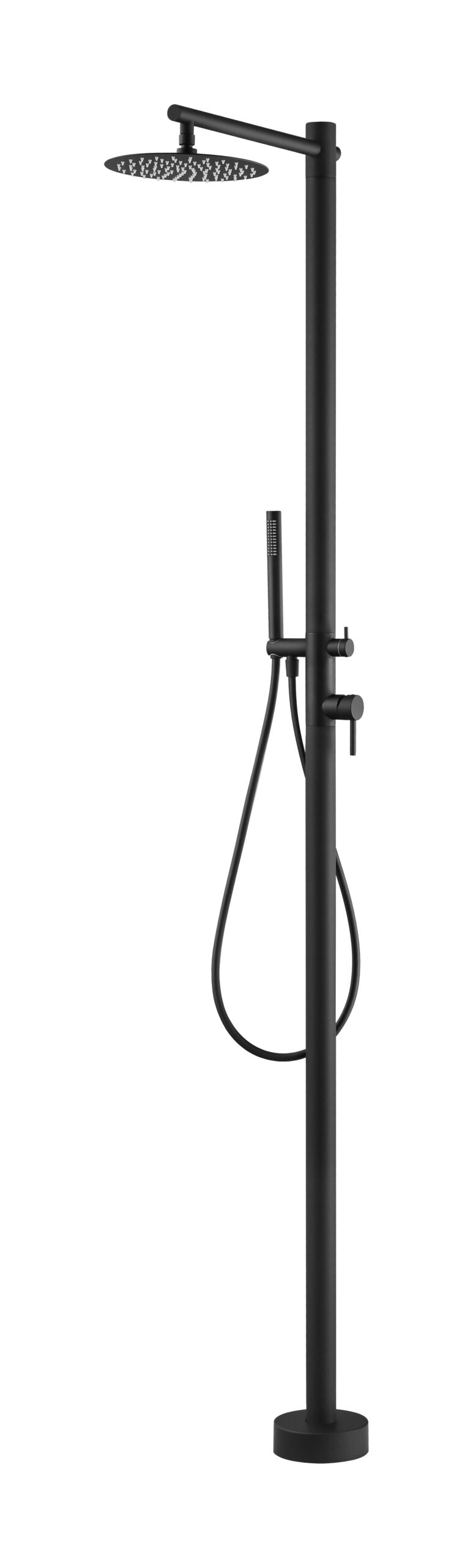Oklahoma Matte Black Steel Pool Shower Tap in 316 Stainless Steel GPK012/ANG, main product view