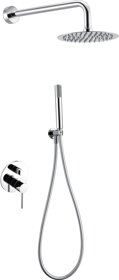 Chrome Single-Lever Built-In Shower Set Milos, view 2