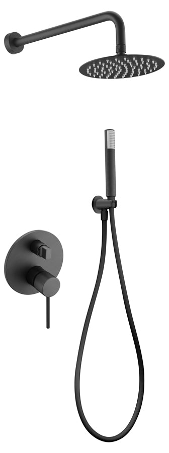 Matte Black Single Handle Built-in Shower Set, view 2